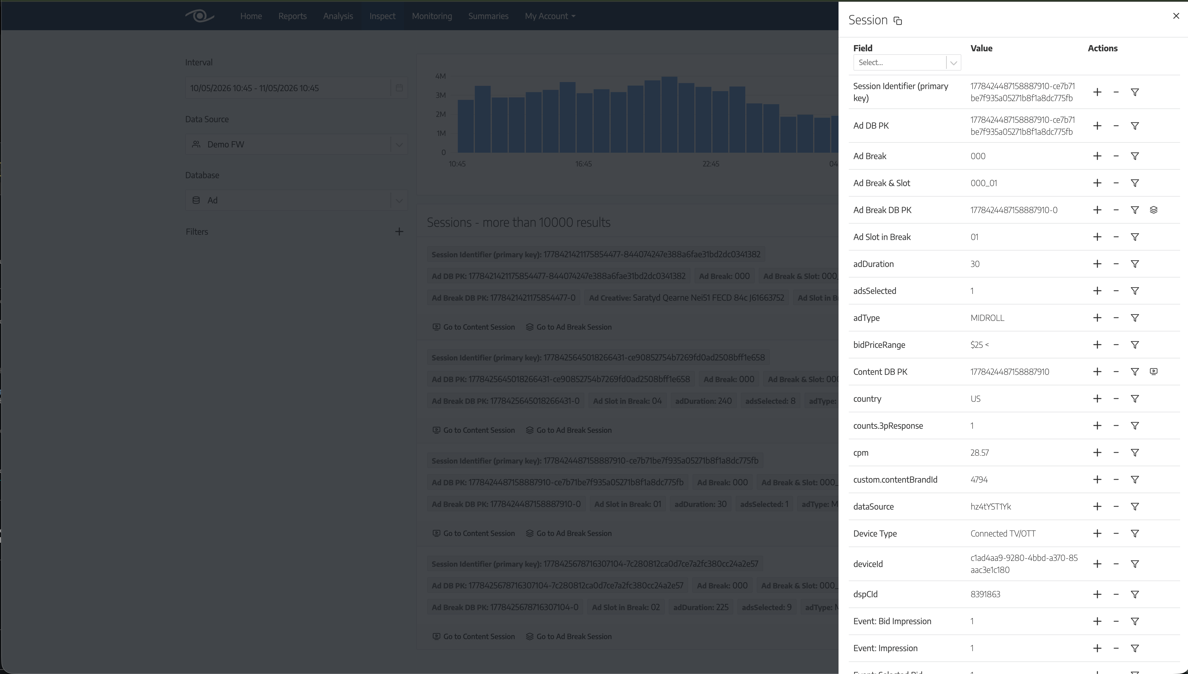 Watching That · Inspect · Session detail open in situ · real product capture, cropped to right-pane resolved-state view