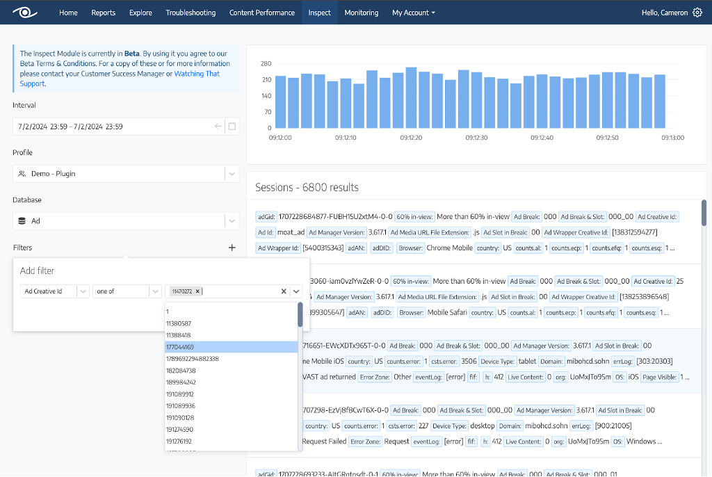 Inspect Comprehensive Audit Data