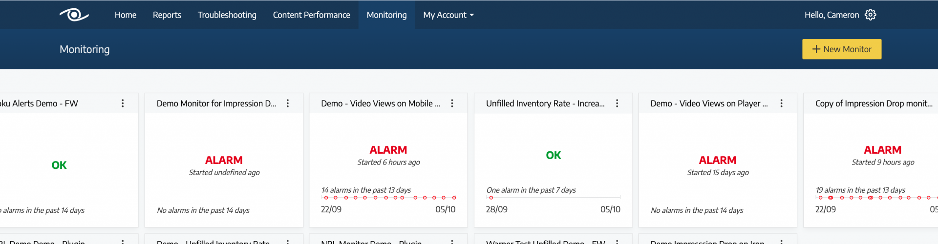 Monitoring Dashboard Screenshot
