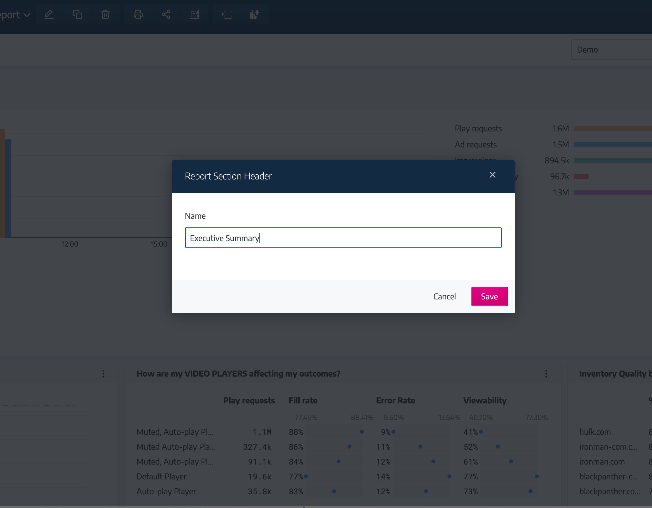 Screenshot of Create New Section dialogue