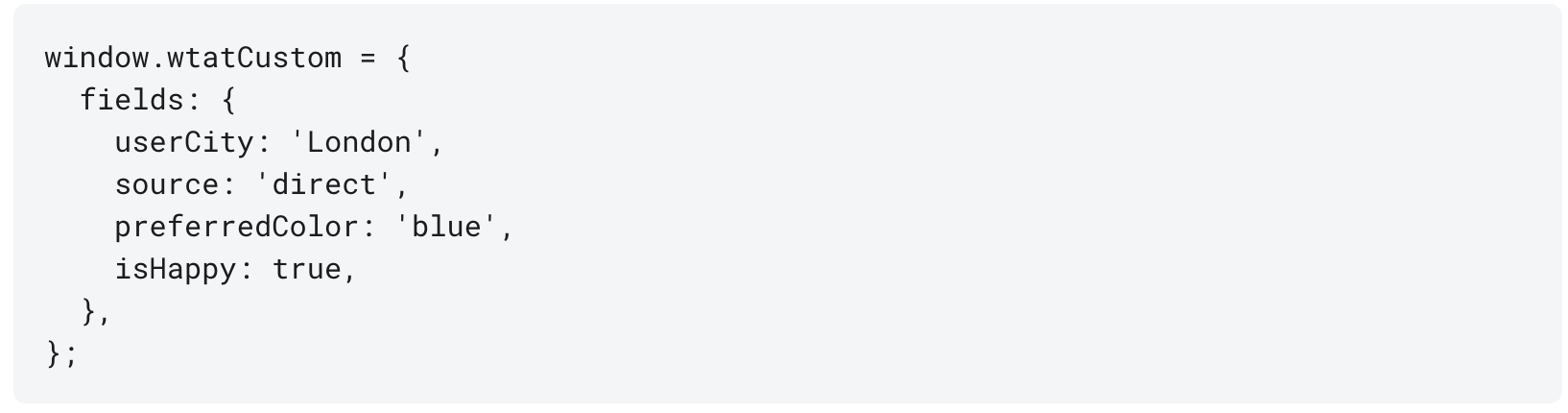 sample code for custom fields